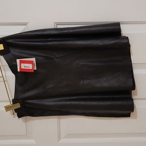Spank faux leather skater skirt XL black